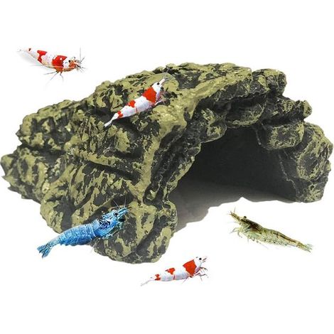 Aquariumdekoration – Höhlendekoration aus Harz, bequemer Ohrstöpsel für Betta-Fische und Garnelen, glatte Kanten und geräumiges Versteck (1/2)