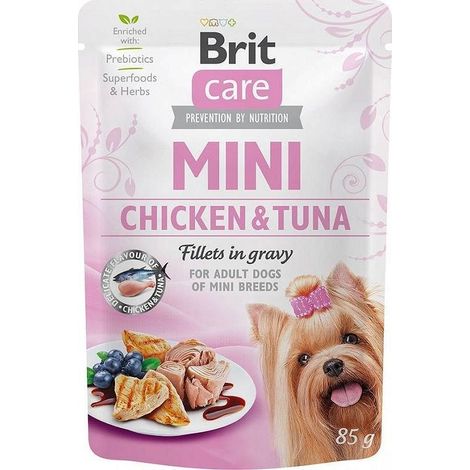 Cibo umido per cani Brit Super Premium di piccola taglia, pollo e tonno, 85 g