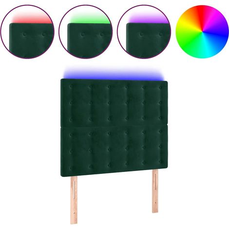 Maison Exclusive - Cabecero con luces LED terciopelo verde oscuro (1/5)