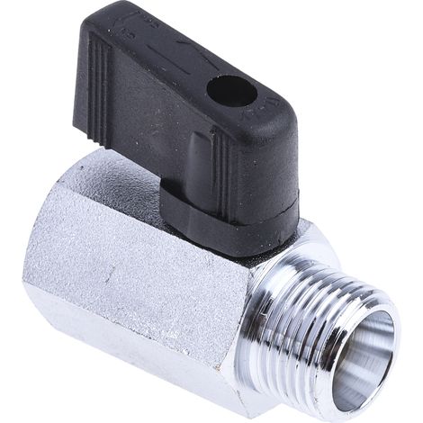 Robinet à bille hydraulique RS PRO, G 3/8, en Laiton chromé ( Prix pour 1 ) (1/3)