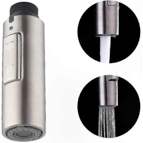 Robinet de Cuisine Universel avec Douchette Intégrée, Filetage G1/2, Acier Inoxydable Brossé SUS304, pour Évier (1/4)