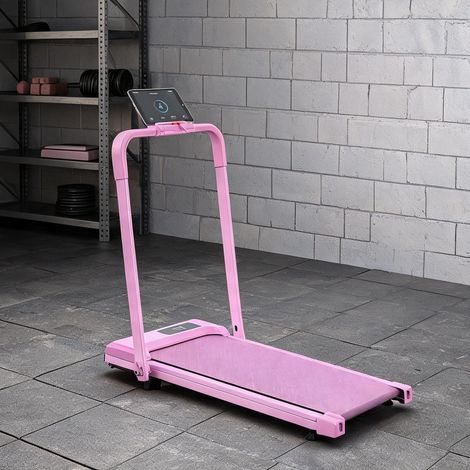 Tapis de course coloris rose en acier 112,5 x 50 x 93,5 cm (1/5)
