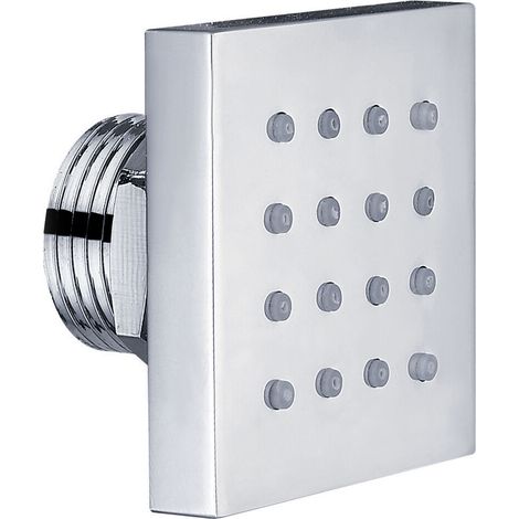 Balterley Bathroom Adjustable Square Body Jet Solid Brass Construction, 10.5 cm Diameter - Chrome Finish