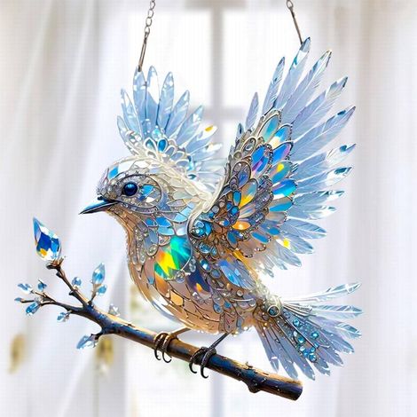 Pendentif Oiseau Colibri - Acrylique 2D - Décoration Murale et Fenêtre - Intérieur Extérieur - Lot de 1 (1/5)