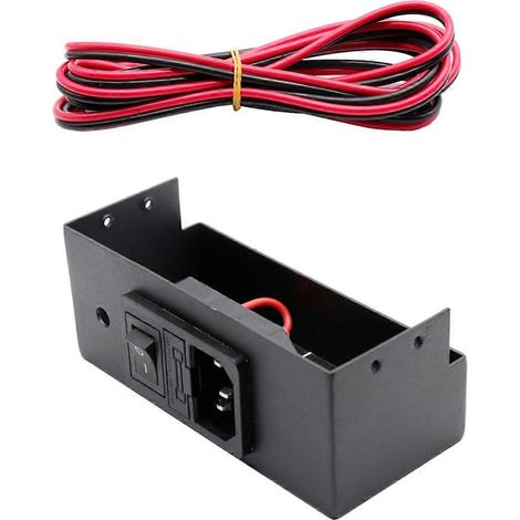 Actualización para la impresora 3D Ender3 CR10: Carcasa de alimentación de 220 V/110 V, 12 V/24 V, 360 W, con interruptor y conector macho con fusible. (1/5)