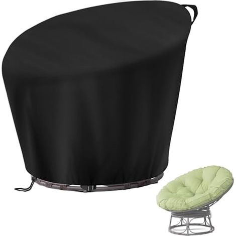 CCYKXA Schwarzer UV-beständiger Stuhlkissenbezug, 210D Oxford-Gewebe, Terrassenstuhlbezug mit Silberbeschichtung für Gartenmöbel, Größen 47, 24x18, 11x35, 04 (1/5)