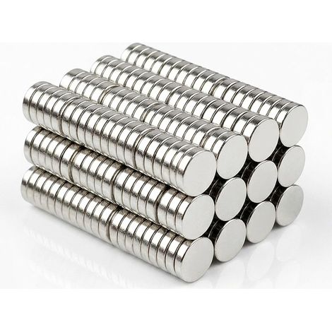 Lot de 100 aimants puissants - 7 x 2 mm - En néodyme - Extra puissants - Pour tableau magnétique, petits aimants ronds pour réfrigérateur, artisanat, photos, tableau blanc (1/5)