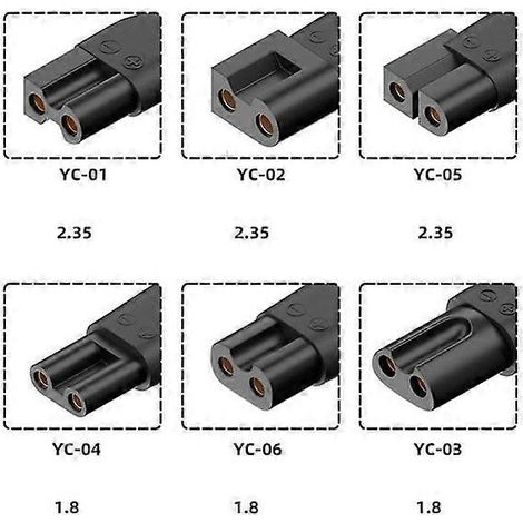 Lot de 6 adaptateurs secteur USB-C pour tondeuse à cheveux, tondeuse à barbe et rasoir électrique (db) (1/2)