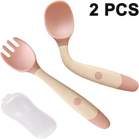 Cuillère souple en silicone pour bébé - Boîte de poudre