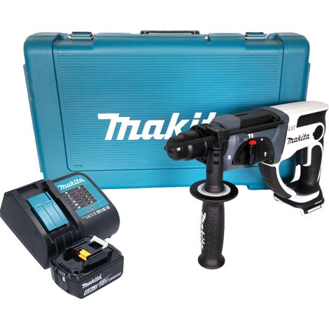 Makita DHR 202 SG1W Trapano a percussione a batteria 18 V 20 mm 2,0 J bianco + 1x batteria ricaricabile 6,0 Ah + caricabatterie + custodia