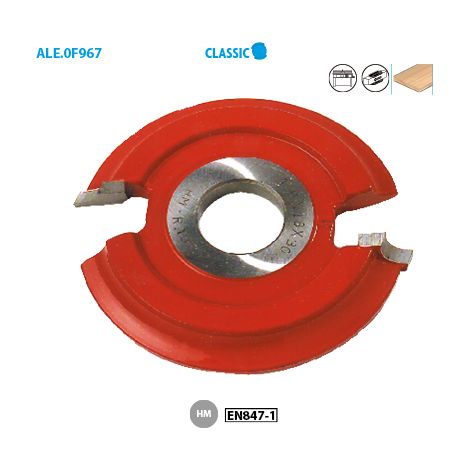 Leman – Fraise 1/4 rond carbure pour bois – Diamètre 120mm – Alésage 30mm – Rayon 12mm – 2 dents pour finition précise (1/2)