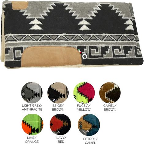 Beige e Marrone - Sottosella western navajo e lana con rinforzi scamosciati