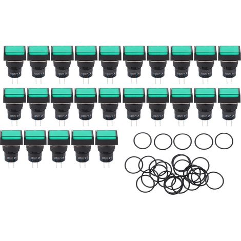 25 pièces bouton poussoir interrupteur industriel équipement contrôle composant avec rondelle AC0240V (1/5)