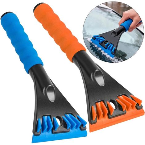 Ensemble de pelles à neige pour voiture (2 pièces), mini pelle à neige, matériau ABS, résistant aux rayures, ergonomique, convient aux pare-brise, voitures, SUV et camions, accessoire d'hiver pour la (1/5)