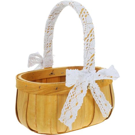 panier de rangement portable en dentelle elliptique tissée (taille petite)-23x15cm (1/4)