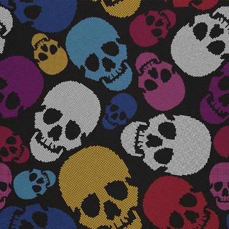 Telas decorativas para exteriores Oxford - motivo: calaveras coloridas (1/5)