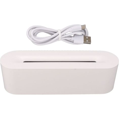 Diffuseur de Flamme USB 7 Couleurs, Humidificateur d'Air Portable pour Bureau et Chambre, Fonctionnement Simple - Blanc (1/5)