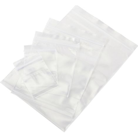 Druckverschlussbeutel ohne Beschriftungsstreifen Transparent Polyethylen 1 Set (1/3)
