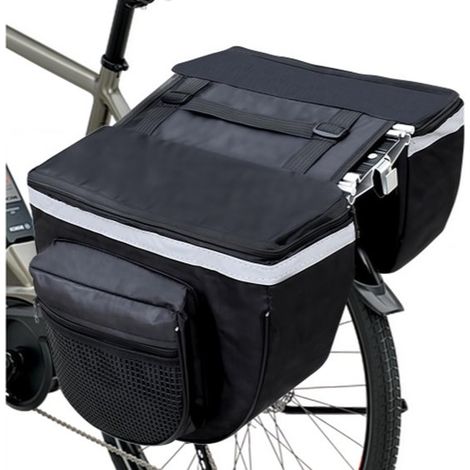 Sacoches de vélo doubles – 2 L – Imperméables – Porte-bagages – VTT et route – Noires (1/5)