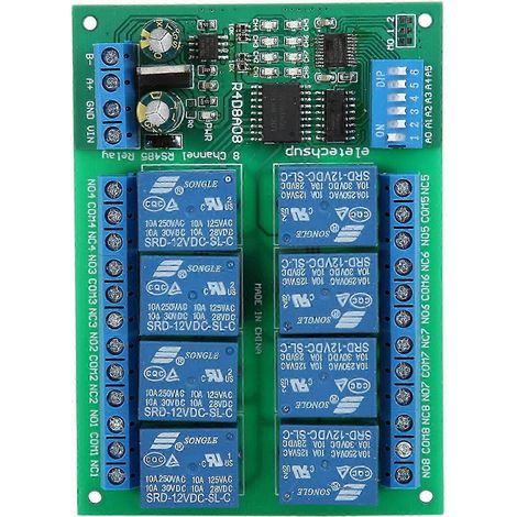 Carte d'extension PLC relais RS485 8 canaux 12V, télécommande compatible RTU, haute qualité. (1/5)