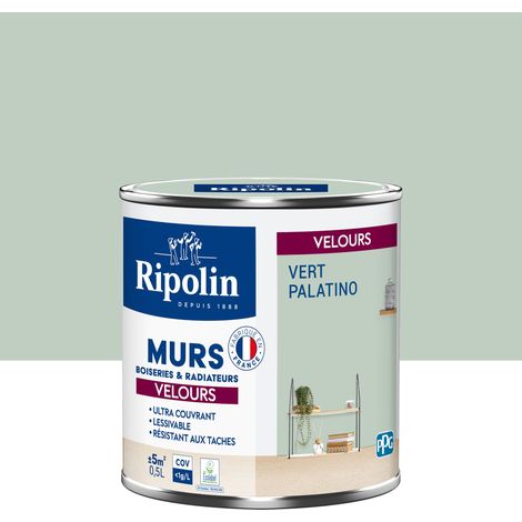 Peinture aspect Velours  - 0,5L - Vert Palatino - Ripolin (1/5)