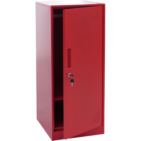 Armoire HWC-P63, casier coffre-fort armoire à casiers porte tringle à vêtements, 90x38x45cm acier- rouge (1/5)