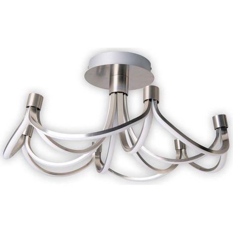 Deckenleuchte Designleuchte Esszimmerleuchte silber 3 Stufen dimmbar LED D 60 cm
