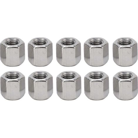 10 Stück silberne M12-Sechskant-Kupplungsmuttern, 6-seitig, Edelstahl-Kupplungsmuttern-Set als Ersatzteil