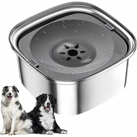 3L Edelstahl-Tränke, Spritzwassergeschützte Tränke, Tropffreie Hundetränke, Schwimmende Hundeschüssel, Langsamer Hundetrinker, Schwimmende Haustierschüssel, FLITI (1/4)