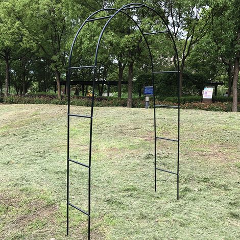 Arco de jardín, pérgola, enrejado, soporte para plantas - Conjunto de metal negro/blanco de 2,4 x 1,4 m - Arcos decorativos para jardín, terraza, bodas al aire libre. (1/5)