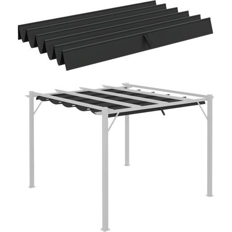 Bâche de rechange pour pavillons de 3 x 3 m, avec trous de drainage, 2,50 x 2,55 m, gris foncé (1/5)