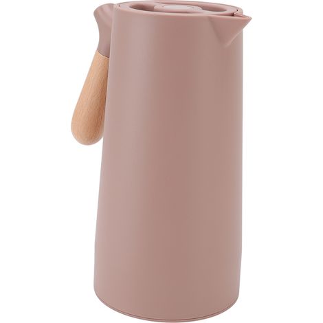 Carafe à café simple et élégante, portable, grande capacité 1 L, poignée en bois de hêtre, isolation thermique 12 h, marron (1/5)