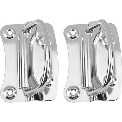 Lot de 4 Poignées Pliantes en Acier Inoxydable pour Coffret Outil, Résistantes la Déformation Dommages, Finition Argentée Brillante, pour Armoires à Outils (1/5)