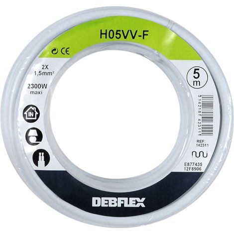 DEBFLEX - BOBINOT HO5VV-F 2X1,5 MM² 5M BLANC - 142311
