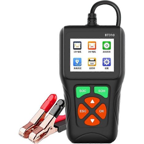 Testeur de batterie de voiture BT310 pour véhicules 12 V et 24 V - Testeur de charge pour batteries au plomb-acide GEL (1/5)