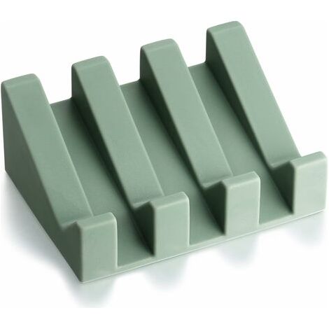 Silikon-Seifenschale mit Abfluss für Dusche, Badezimmerbar, Schwammhalter für Küchenspüle, leicht zu reinigende Seifensparmatte, grün (1/5)
