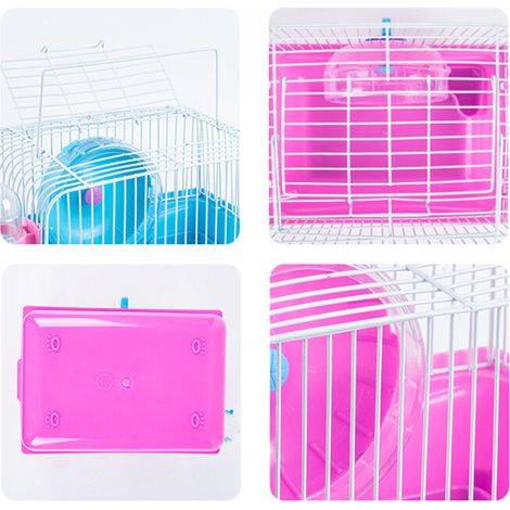 Cage pour animaux de compagnie fil anti-chute Portable multifonctionnel Double couche grand espace Hamster bleu (1/5)