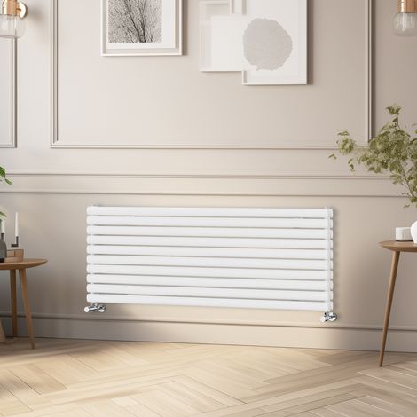 NRG Horizontal Vertical Oval Column Radiator Double Panel Rads White 1600x590 mm
