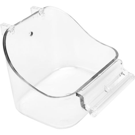 2 Pièces Baignoire Oiseau, Plastique Transparent, 14x12,8x9,5cm, Accessoire Cage, Perroquet Hamster
