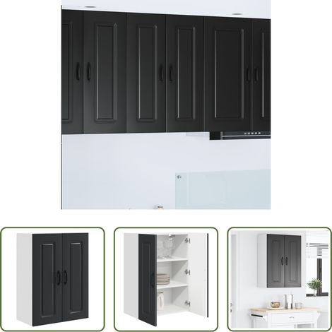 vidaXL Küchenmöbel Holz - Küchenschrank Kalmar Schwarz 60 x 31 x 80 cm Holzwerkstoff (1/5)