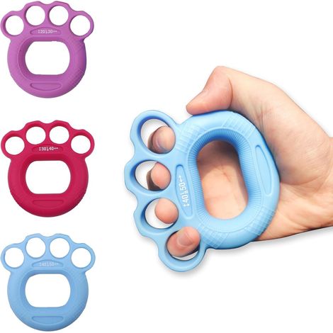 Lot de 3 masselettes de renforcement des mains et des doigts – Résistance de 9 à 23 kg – Silicone ergonomique – Rééducation/Arthrite/Thérapie pour musiciens, grimpeurs et seniors (1/5)