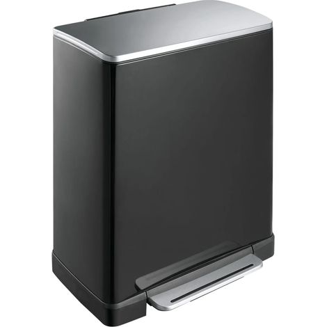 Poubelle à pédale E-Cube 50 L Noir mat EKO (1/4)