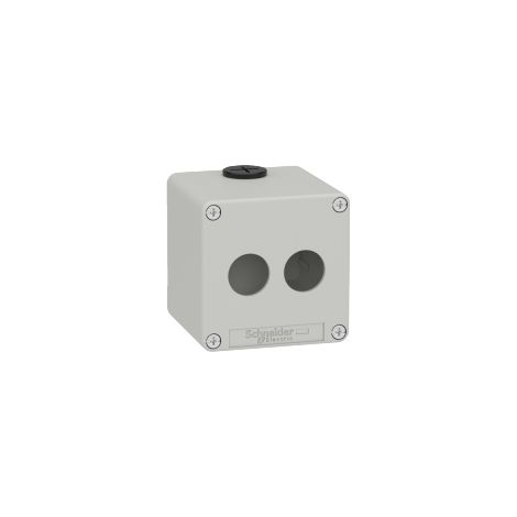 Boite métal vide grise - M20 x2 - 2 trous 22 mm - 80x80x77 mm - UL cULus - XAPD1502