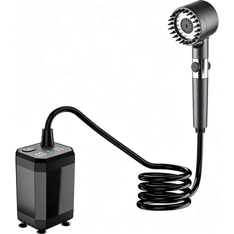 Tragbare Duschpumpe für Camping, handliche Gartendusche mit Touchscreen, zwei Wasserdurchflussstufen, 6000-mAh-Akku (1/5)