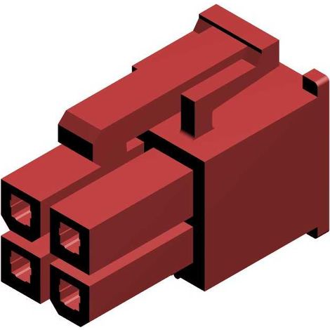 Connettore Mini Fit rosso maschio 2X2 vie