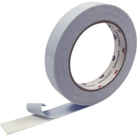 TOOLCRAFT 1811B1905C 1811B1905C Doppelseitiges Montageband Weiß (L x B) 5 m x 19 mm 1 St. (1/4)