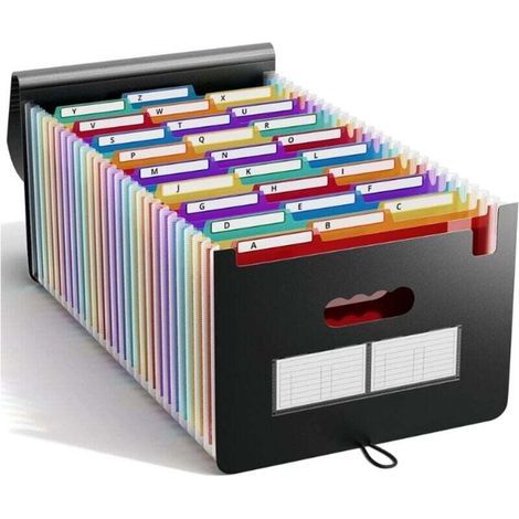 Trieur A4 extensible 25 poches – Rangement documents en plastique PP – Capacité jusqu'à 3000 feuilles – Pour bureau et école (1/5)