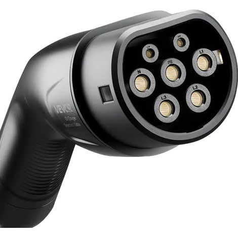 EV-Ladekabel, kompatibel mit Typ 2-Ladegeräten, IP65-Schutz, schwarz (1/2)
