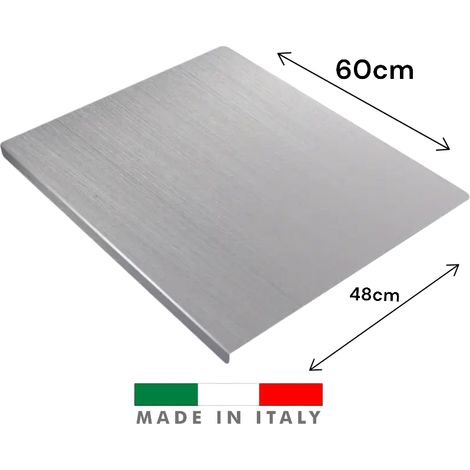 Spianatoia Tagliere in Acciaio Inox 304 per Impastare, con Tappeto Antiscivolo Omaggio 60x48 cm