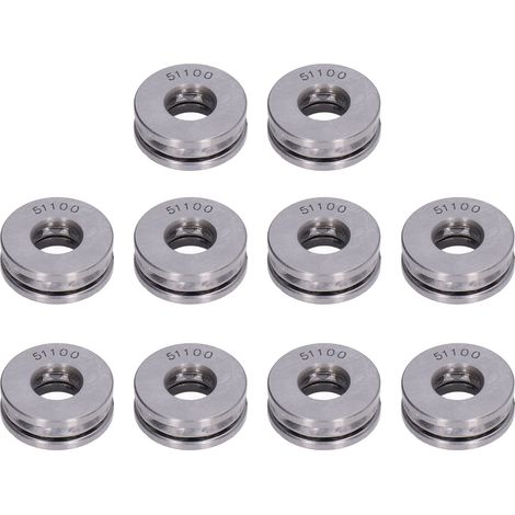Lot de 10 roulements à billes de butée plats axiaux en acier démontables mini modèle 51100 (1/5)